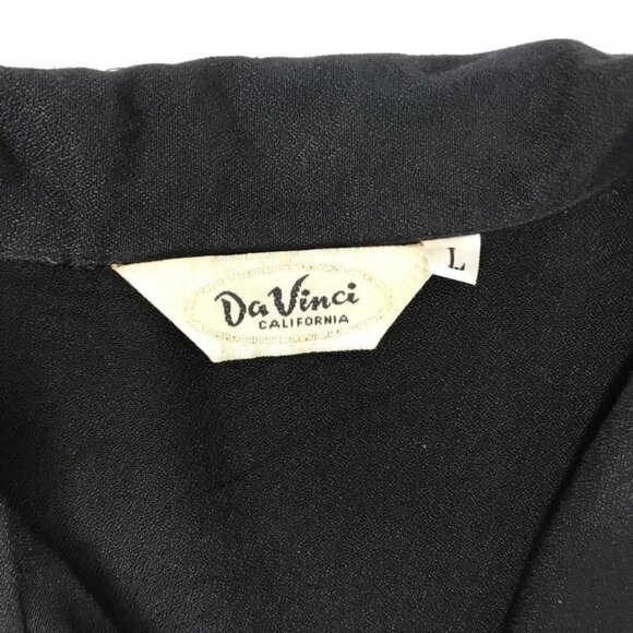 Mens Shirt DaVinci Striped Panel Bowling Embroidered Pin up Vintage - Picture 3 of 4